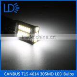Wholesale New Desigh Free Canbus 12v T15 4014 Car Led 30 Smd Auto Bulb Led Tail Light thumbnail-2