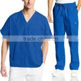 OEM Mens Workwear Scrub Set Medical Dentist Uniform V-neck Top & Cargo Pant thumbnail-1