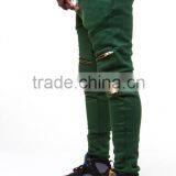 Green Biker ZIP JOGGER Man Pants Moto Jogger Pants Gym Pants (lotbike082) thumbnail-4