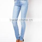 Supersoft High Waisted Ultra Skinny Jeans In Ice Blue Vintage Wash for Women (LOTX123) thumbnail-3