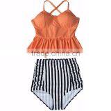 2016 High Waist Bikinis Women Swimsuit Bathing Suits Vintage Retro Push Up Bikini Set Beach Wear XL