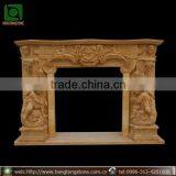 Hand Carved Marble Electric Fireplace Surround With Boy Statues thumbnail-1