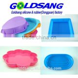 simple design round or square big silicone cake mold pan