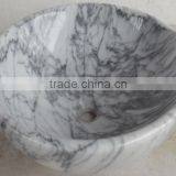 Carrara White Marble Wash Basin thumbnail-1