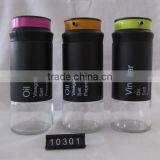 4 Pieces Metal Coat Glass Spice Jar Set thumbnail-1