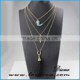 Wholesale Jewelry Gemstone Natural Stone Crystal Quartz Pendant Turquoise Necklace thumbnail-2