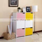 Colorful Entrance Wooden Tall Shoe Cabinet thumbnail-2