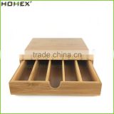 Natural Bamboo Coffee Pod Box with Drawer/Coffee Cup Holder/Homex_FSC/BSCI Factory