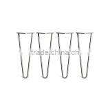 14 Inch 2 Rod Durable Chrome Hairpin Table Legs Metal Leg With Wood Top thumbnail-1