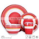 18pcs Colorful Stripe Cheap Ceramic Dinner Set Ceramic Cheap Ceramic Round Dinner Set thumbnail-4