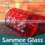 Wholesale Red Diamond Pattern Wine Glass Shape Candle Holders thumbnail-2