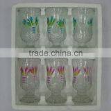 JK038 6pcs Glass Drinking Set With Spray Deco thumbnail-1