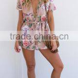 Floral Print Playsuit Beach Dress Women Sexy Playsuit thumbnail-2