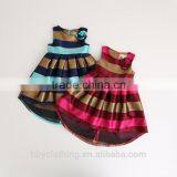 Kids Clothing Colorful Girl Party Dress Shiny Satin Appliqued Printing Dress thumbnail-1