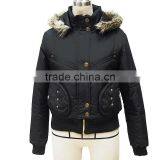 Ladies Padded Short Coat Jackets With Hood in Winter thumbnail-1