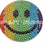 Top Quality Smiley Blue Glitter Acrylic Stone Sticker Custom Emoji Rhinestone Sticker Self Adhesive thumbnail-2