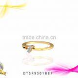 14kt Gold Plated Basic Cubic Zircon Stud Ring Design thumbnail-1