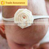 Pure Color Braid Elastic Headband Baby Girls Flower Shape Hairband Newborn Infant Shiny Beads Hair Accessories thumbnail-4