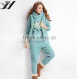 OEM Wholesale Fashion Womens 3PCS Suit Autumn Winter Casual Sports Hoodies Top + Vest + Pants thumbnail-2