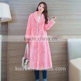 2016 Fur Coat Women's New 2016 Winter Overcoat Female Outerwear Real Rabbit Fur With Long DesignThicken Warm Top Fur Jacket thumbnail-3