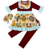 2017 Newest Design Baby Clothes Set 0-6 Years Old Girls Ruffle Outfits Long Sleeve Toddler Infant Outfits thumbnail-6