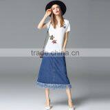 Superior Quality Soft Long Blue Jean Skirts for Women thumbnail-4