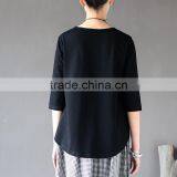 Z&M Linen Blouse Linen T-shirt for Women Plus Size t Shirt for Women thumbnail-2