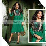 Designer Georgette Long Kurtis thumbnail-5