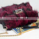 Fox Fur Dual-use Bags Handbags Fashion With Leather Trim thumbnail-3