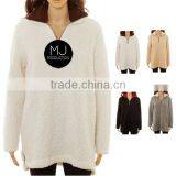 FACTORY Monogrammed Knitted Quarter Zip Style Sherpa Fleece Pullover thumbnail-1