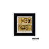 Germany Gold Banknote Two Side Wooden Frame thumbnail-1