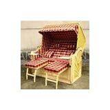 Wood And Resin Wicker Luxury Roofed Wicker Beach Chair & Strandkorb