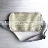 RFID Blocking Three Pocket Beige Color Nylon Passport Holder Belt thumbnail-2