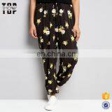 China Suppliers Floral Print Black Womens Plus Size Jogger Pants Women Joggers thumbnail-2