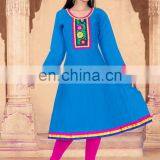 Ladies Wear Rayon Kurits / 2016 New Embroidery Neck Pattern Long Anarkali Kurtis & Kurtas thumbnail-1