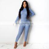 New Styles 2020 Women Solid Color Bodycon Jumpsuit Ladies Sportswear Long Playsuit Women Jumpsuit thumbnail-2