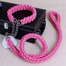 Best Selling Pet Product Belt for Dog Lead Wire Rope 130 cm Pet Ropes Weave Luxury Collar Rolled Rope for Dog Dog Leash Set thumbnail-4