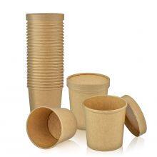 16 oz Paper Soup Containers With Lids Eco Friendly Food Storage Compostable Food Containers thumbnail-1