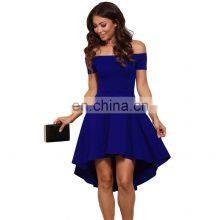 Manufacturer Wholesale Short-sleeved One-shoulder Irregular Skirt Dress Plus Size thumbnail-4