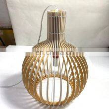 Top Quality Birdcage Natural Basswood Handmade Bamboo Rattan Chandeliers for Living Room Restaurant Pendant Light thumbnail-5
