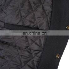 Black Wool and Leather Prime Quality Raglan Sleeve Custom Jacket for Men Bomber Slim Fit Letterman Jackets thumbnail-4