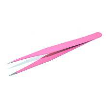 Metal Tweezers Deep Pink Straight Head Tweezers Crystal Glue Diy Handmade Tool Material Straight Head Tweezers thumbnail-2