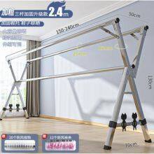 Stainless Steel X Type Floor Folding Retractable Drying Rack Household Balcony Drying Rack thumbnail-4