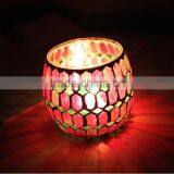 Red Wedding Romantic Handmade Mosaic Candle Holder