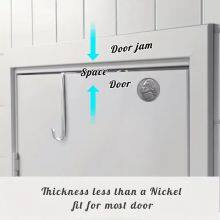 Over The Door Hooks, Door Hanger Hook Fits Door Widths, Reversible Metal Door Hooks for Hanging Clothes, Coats, Towels, Shoe Organizers thumbnail-4