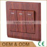 New Style Wall Mounted 16A Red Wood Zigbee Light Switches, 3 Gangs Plastic Button Quality Choice thumbnail-2