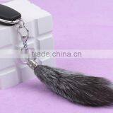 Wholesale Price Competitive 2015 Natural Fox Fur Tail / Dye Color Fox Tail Fur Keychain thumbnail-2