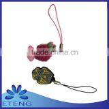 Promotion Custom Design Rubber Small Pendant Design With Mobile Phone Strap