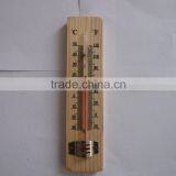 Household Indoor Wooden Thermometer Double Scale C / F High Quality and Eco-friendly Red Kerosene Filled Black Printed w/ Hook thumbnail-2