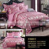 Wedding Suite Red Roses Optimal Silk Satin Jacquard Bedding Set
